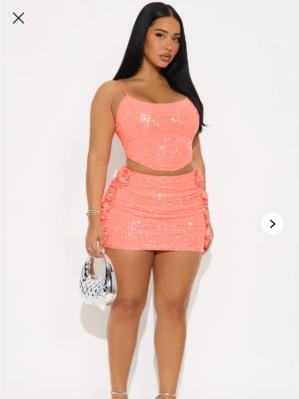 Radiant Rose Sequin Set -Coral